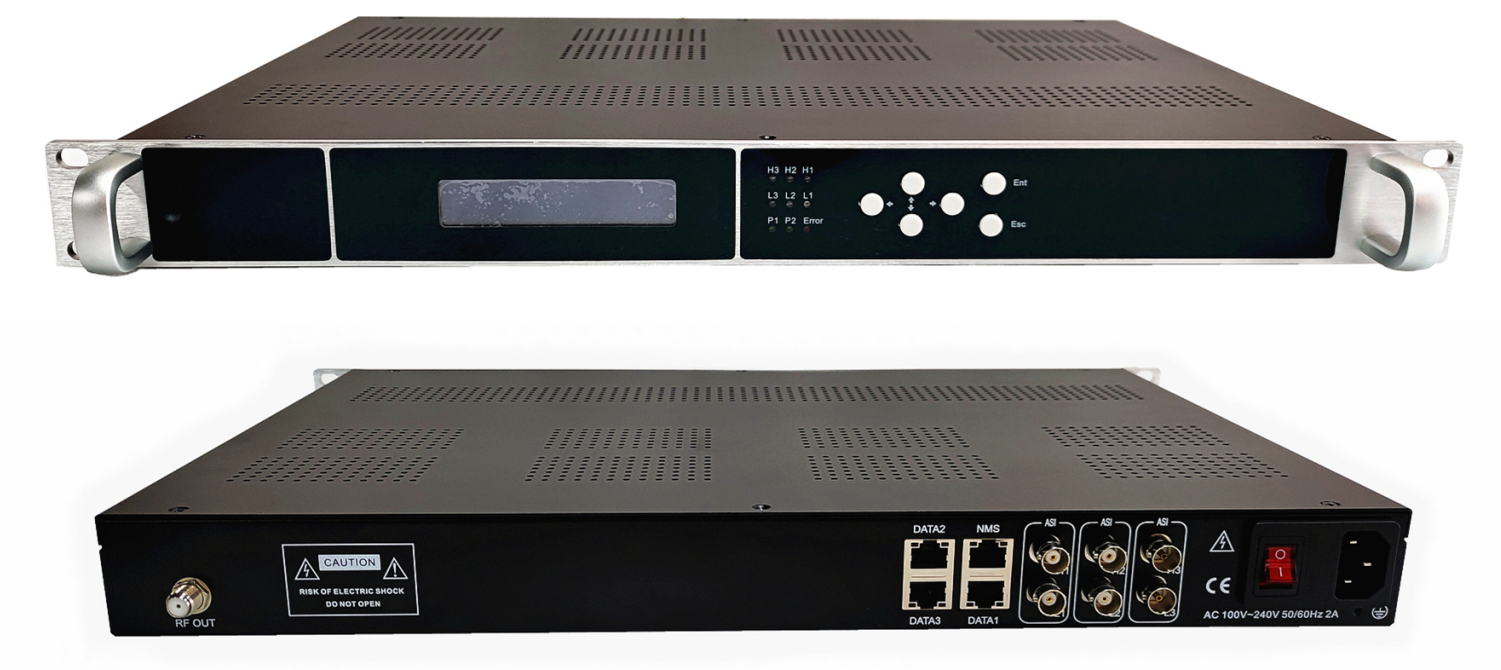 IP input to Modulator(ATSC、ISDBT、DTMBT、DVB-C/-T)、ASI output