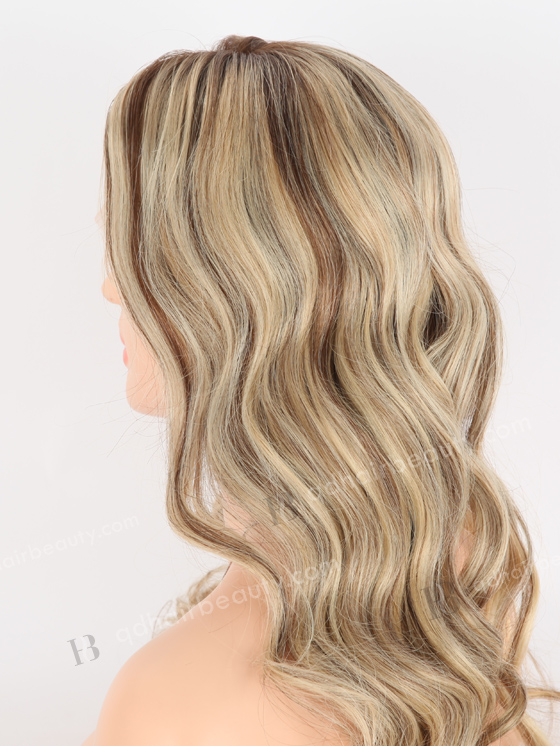 In Stock European Virgin Hair 20" Beach Wave T4/22# With 4# Highlights Color Lace Front Wig RLF-08039