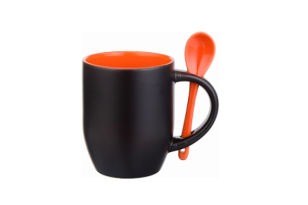 12 oz. Color Changing Mug with Spoon (Orange)