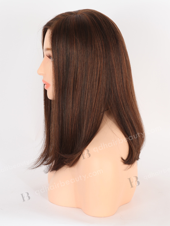 In Stock European Virgin Hair 14" BOB Straight 2#/30#/33# Highlights Color Monofilament Top Glueless Wig GLM-08015