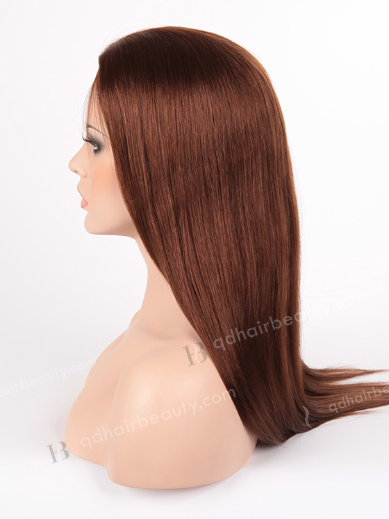 In Stock Brazilian Virgin Hair 18" Straight 6# Color Silk Top Glueless Wig GL-04018