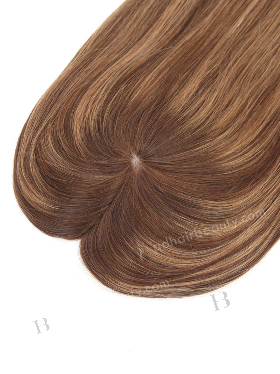 In Stock 5.5"*6.5" European Virgin Hair 16" Straight 3# With T3/8# Highlights Color Silk Top Hair Topper-143