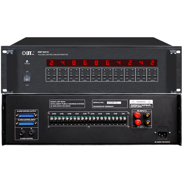 OBT-8010 Ten Zones Power Volume Controllor Public Address System