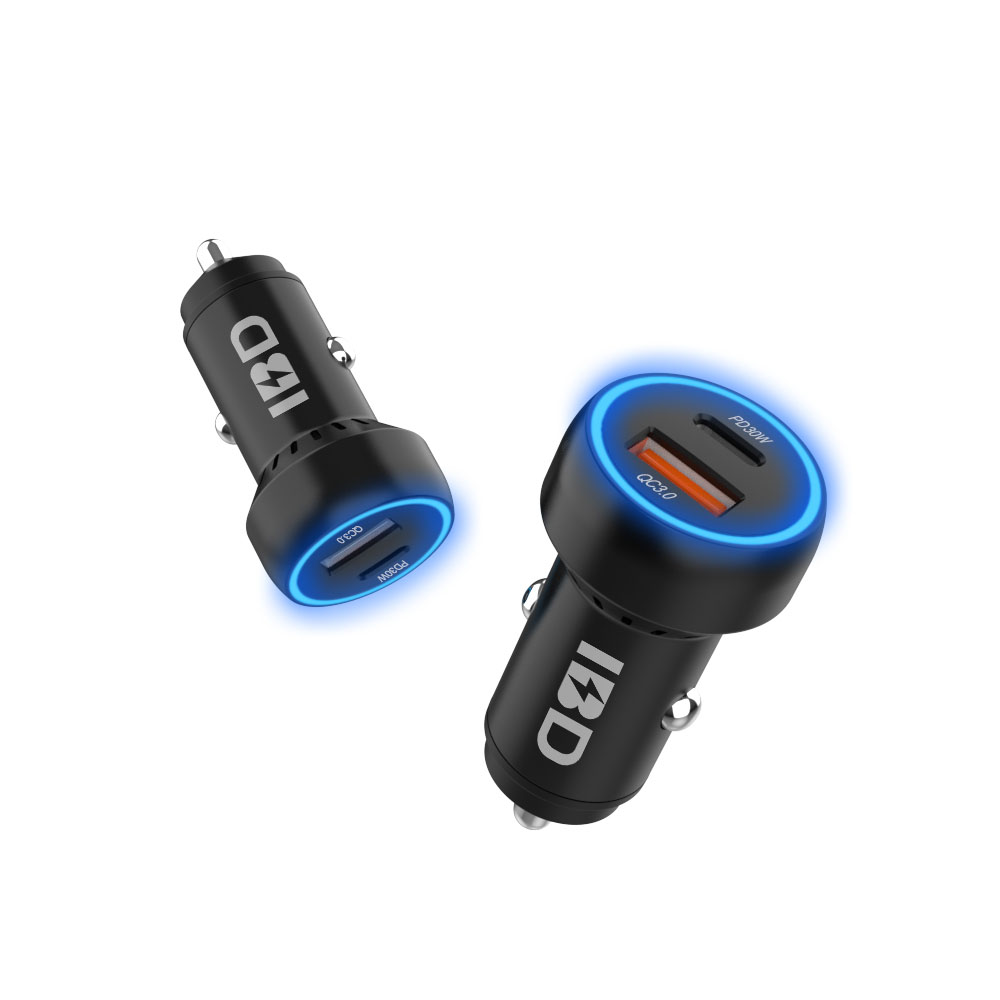 IBD352-AC48W 2 Ports QC&PD Car Charger For Mobile Phone.