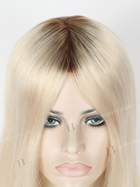 In Stock European Virgin Hair 14" Straight T9/white Color Silk Top Glueless Wig GL-08056