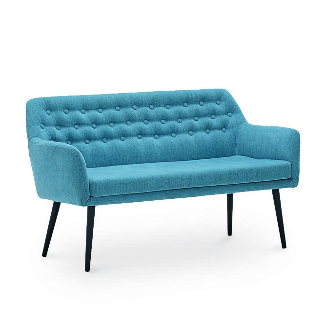 Blue Sofa with Black Powder Coated Legs
