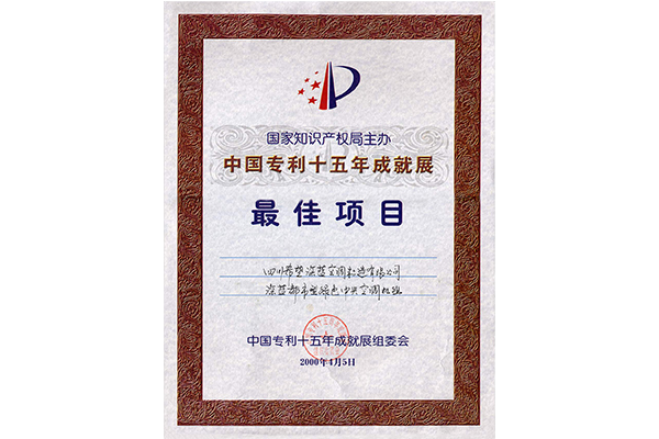 2000 Best Project of China Patent Fifteen Year Achievement Exhibition——Hope Deep Blue Air Conditioner Manufacturing Co., Ltd