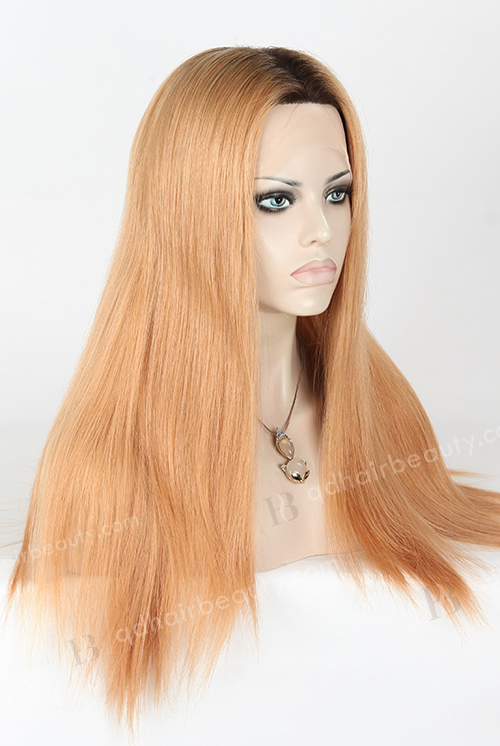The Special Top Mesh 18'' Mongolian Virgin T3#/12# Straight Silk Top Full Lace Wig WR-ST-045