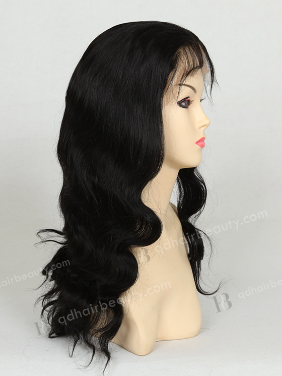 In Stock Indian Remy Hair 18" Body Wave 1# Color Full Lace Wig FLW-01390