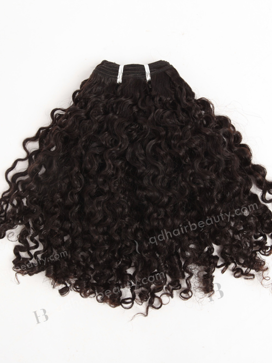 In Stock Brazilian Virgin Hair 14" Tight Curl Natural Color Machine Weft SM-078