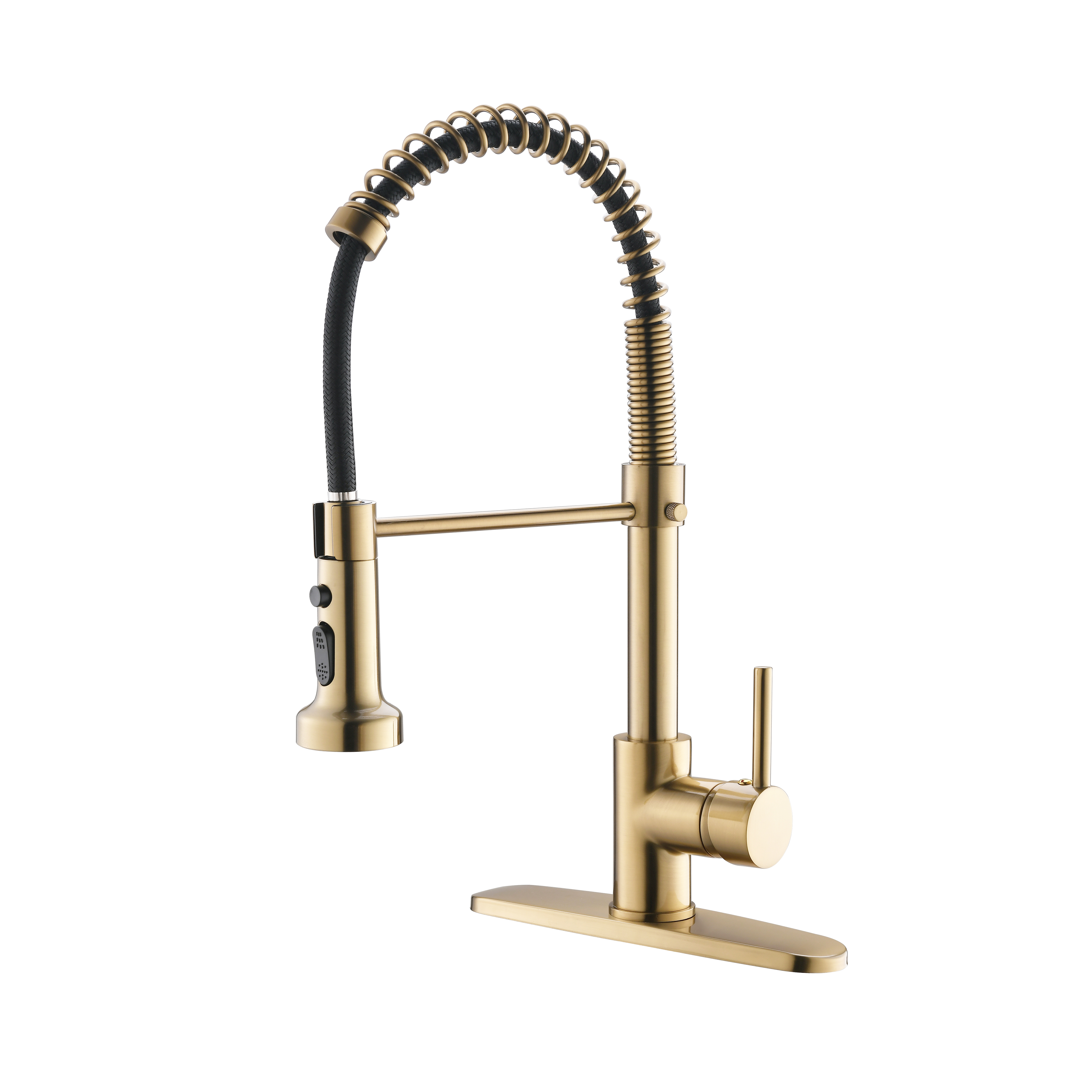 FLG High quality gold brass single hole mixer kitchen faucet 