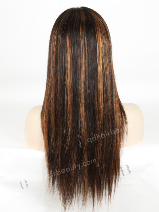 Natural Color Highlight 33# 18'' Indian Remy Hair Lace Front Wig WR-CLF-033