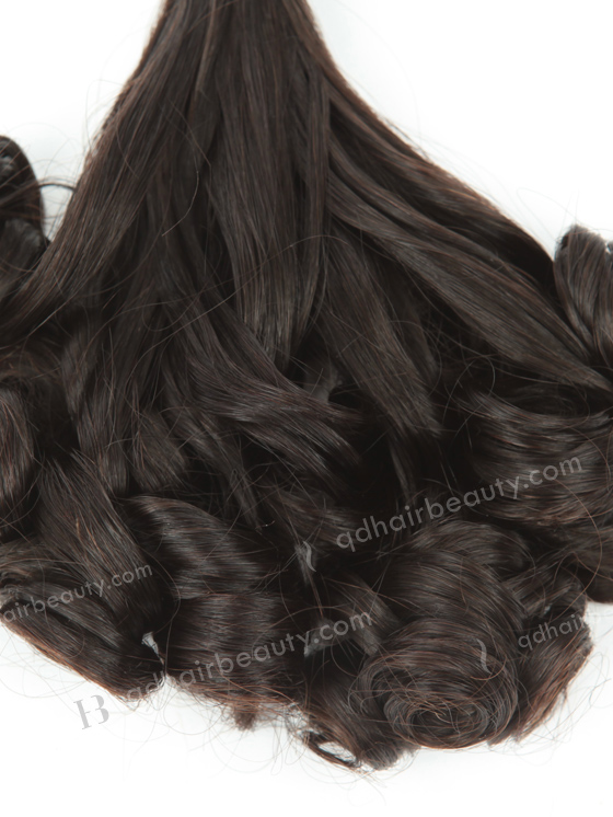 In Stock 7A Peruvian Virgin Hair 16" Double Drawn Tighter Tip Curl Natural Color Machine Weft SM-657