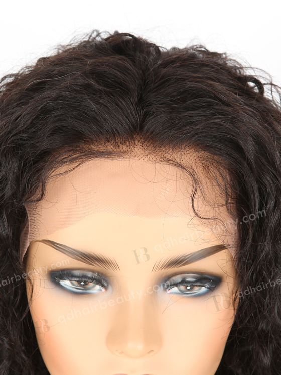 In Stock Indian Remy Hair 18" Curly 15mm Natural Color 13x4 Lace Front Wig SLF-01288