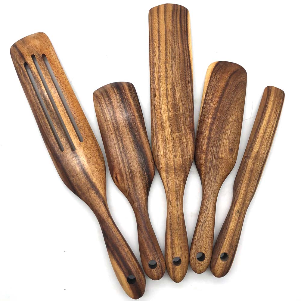 Acacia Wooden Spurtle Kitchen Tools Set of 5