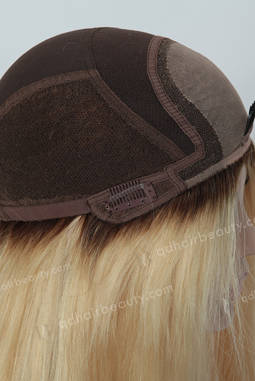 26 inch Human Hair Dark Roots Blonde Wig WR-GL-023
