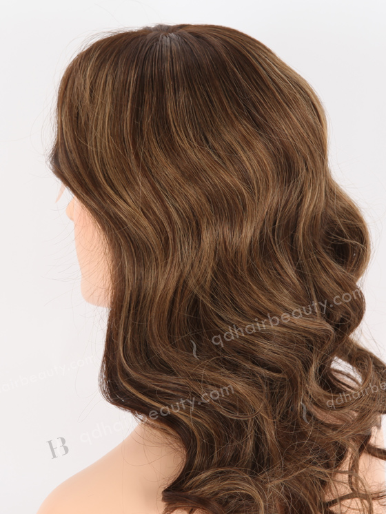 In Stock European Virgin Hair 16" Beach Wave 3# With T3/8# Highlights Color Lace Front Wig RLF-08025