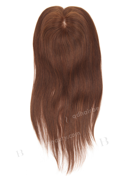 In Stock 5.5"*6" European Virgin Hair 16" Straight Color 3# Silk Top Hair Topper-053
