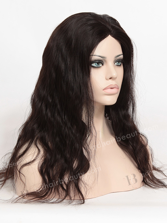 In Stock Brazilian Virgin Hair 18" Natural Wave Natural Color Silk Top Glueless Wig GL-04045