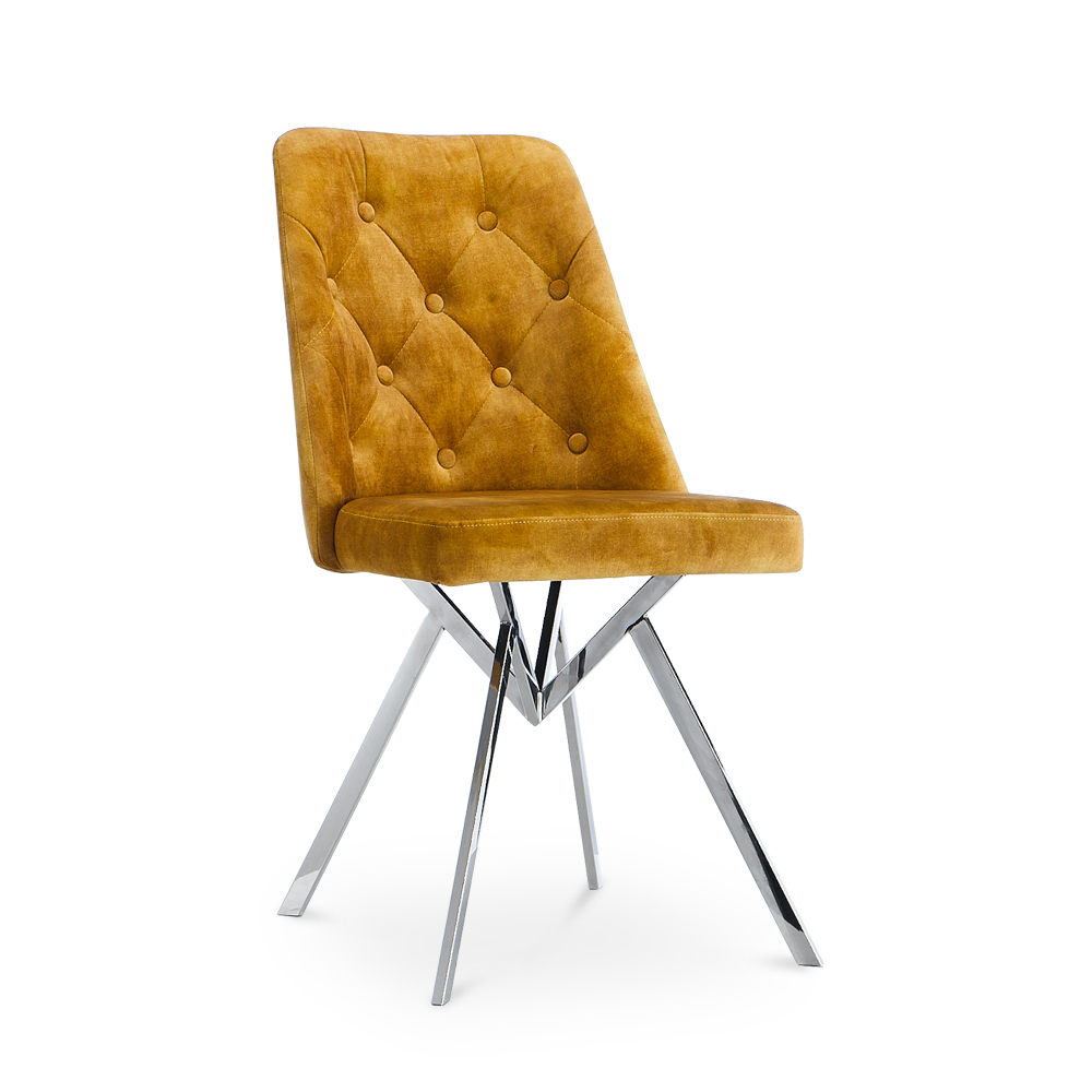 Velvet Dining Chair with Stainless Steel Legs