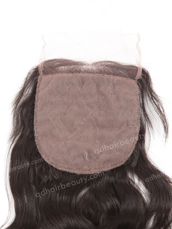 In Stock Indian Remy Hair 12" Natural Wave Natural Color Silk Top Closure STC-30