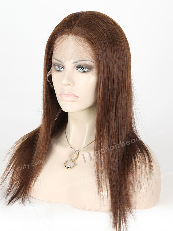 In Stock Brazilian Virgin Hair 16" Straight Color 4# Full Lace Wig FLW-04262