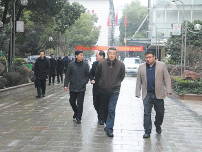 2020年1月6日，湖北省地质局党委书记、局长胡道银(前排左一)来公司总部调研