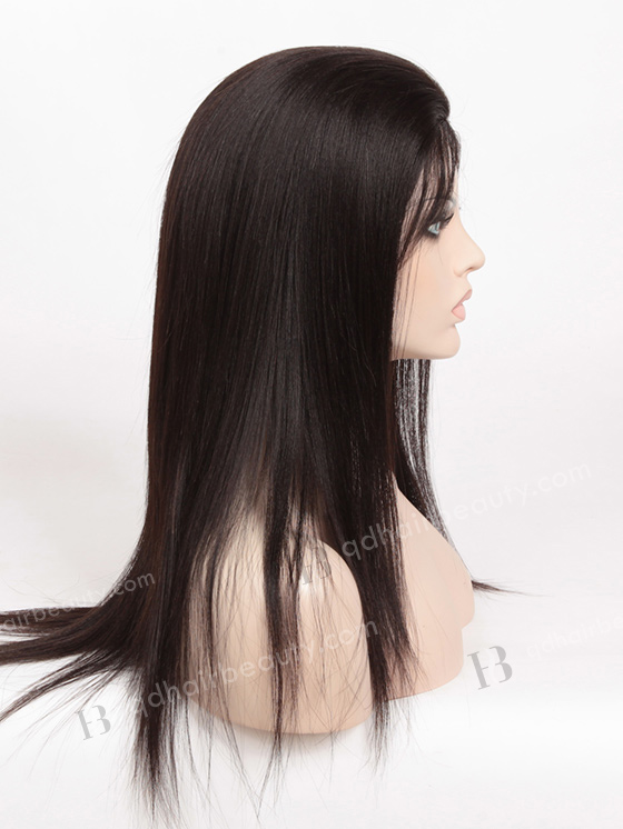 In Stock Malaysian Virgin Hair 16" Light Yaki Natural Color Full Lace Glueless Wig GL-03034
