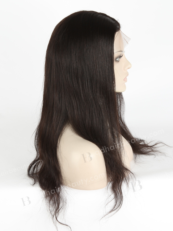 In Stock Chinese Virgin Hair 18" Natural Straight Natural Color Silk Top Full Lace Wig STW-702