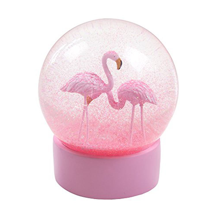 Resin crafts Custom resin Flamingo snow globe manufacturers
