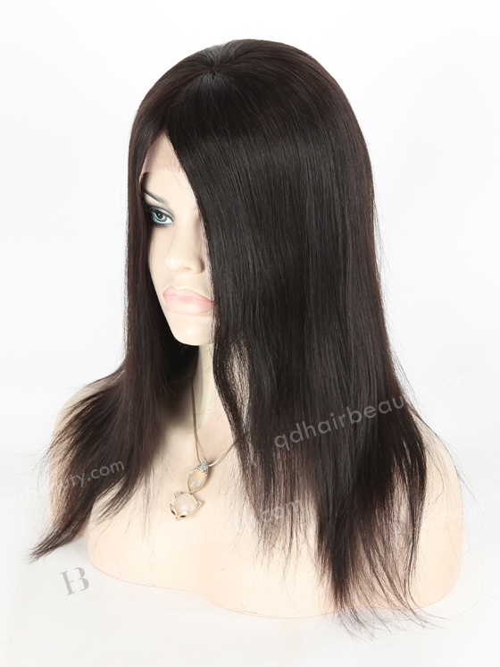 In Stock Indian Remy Hair 14" Straight 1b# Color Silk Top Glueless Wig GL-01036