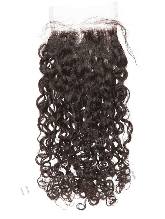 In Stock Indian Remy Hair 16" Loose Pixie Curl Natural Color Top Closure STC-385