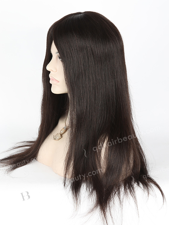 In Stock Malaysian Virgin Hair 18" Straight Natural Color Silk Top Glueless Wig GL-03014
