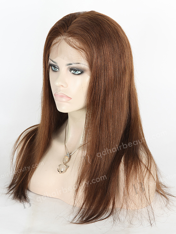 In Stock Brazilian Virgin Hair 16" Straight Color 4# Full Lace Wig FLW-04259