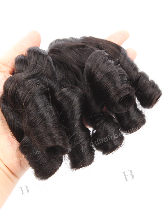 In Stock 5A Peruvian Virgin Hair 12" Double Drawn Wavy With Curl Tip 1b# Color Machine Weft SM-6164