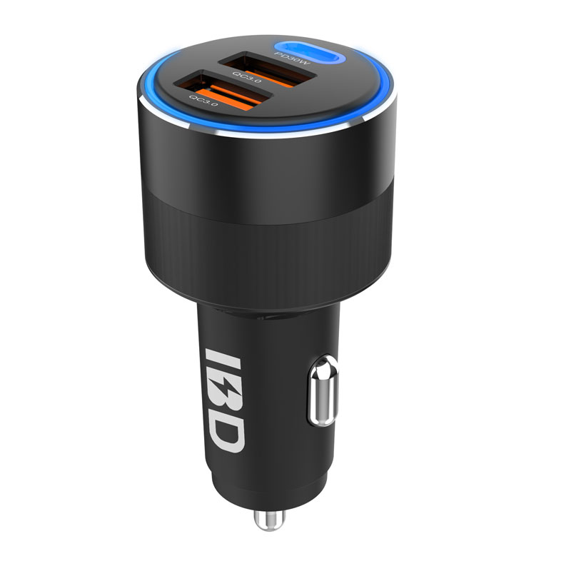 IBD353-2UC-66W 3 Ports QC3.0&PD Car Charger For Mobile Phone.
