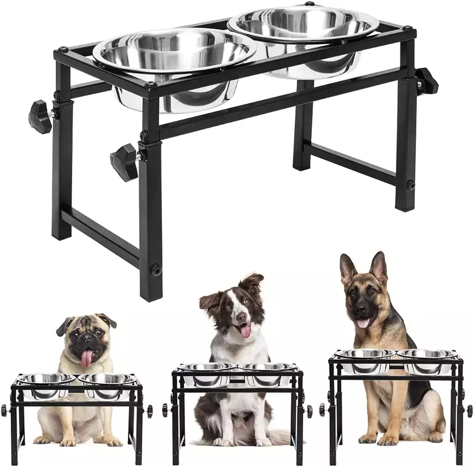 JH-Mech Elevated Dog Bowl Dog Water Dishes Station 