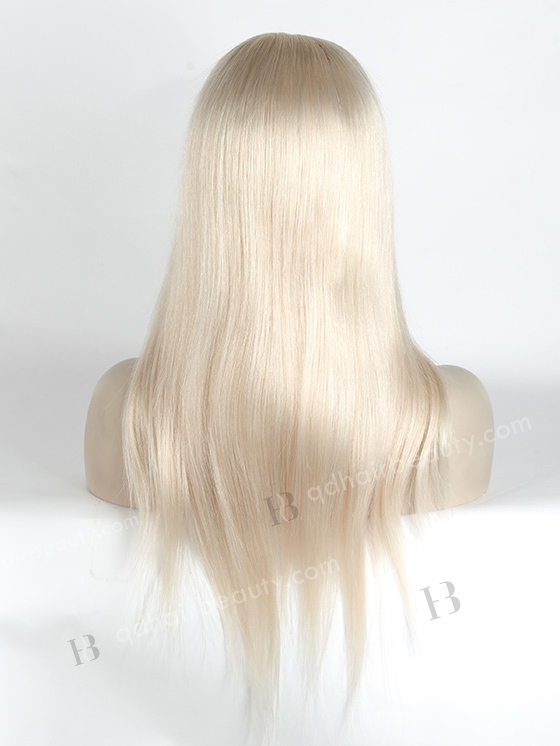 In Stock European Virgin Hair 18" Straight White Color Silk Top Glueless Wig GL-08048