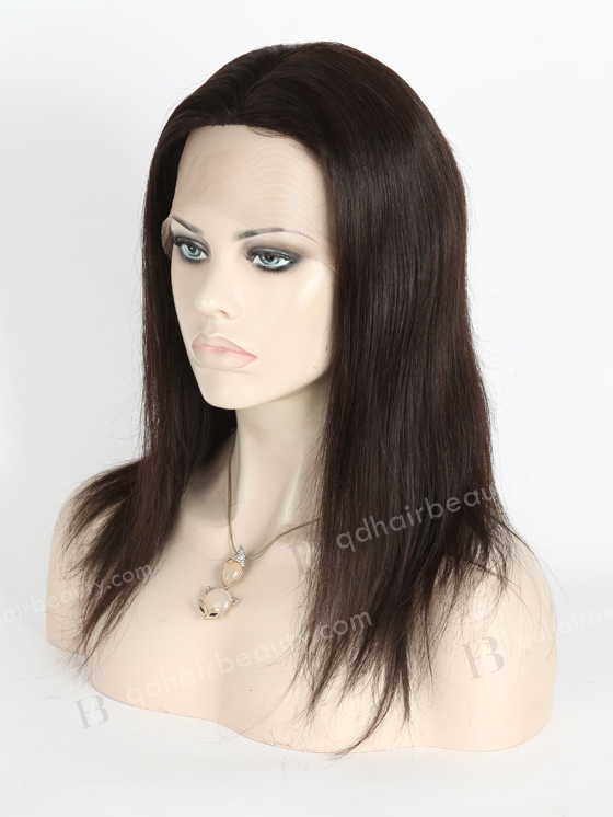 In Stock Brazilian Virgin Hair 14" Straight Natural Color Silk Top Full Lace Wig STW-430