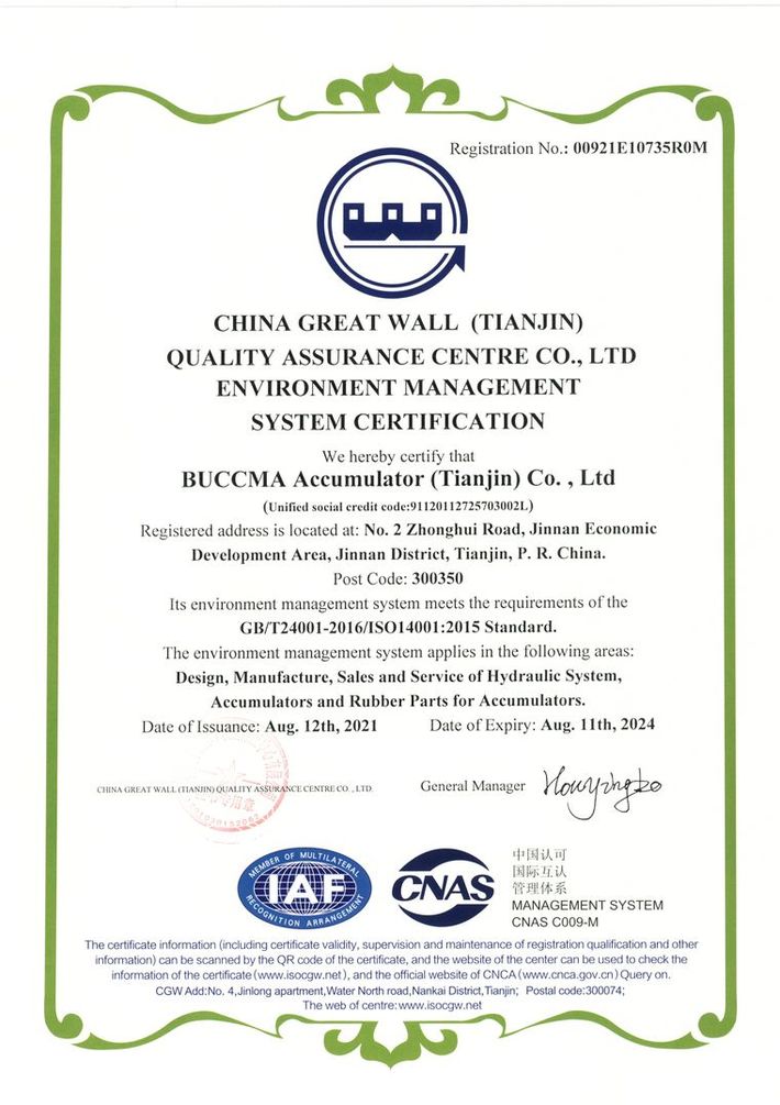 Buccma gain ISO14001 certificate