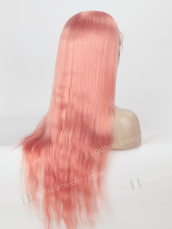 Silky Straight Long Pink Color Peruvian Virgin Hair Wigs WR-LW-100