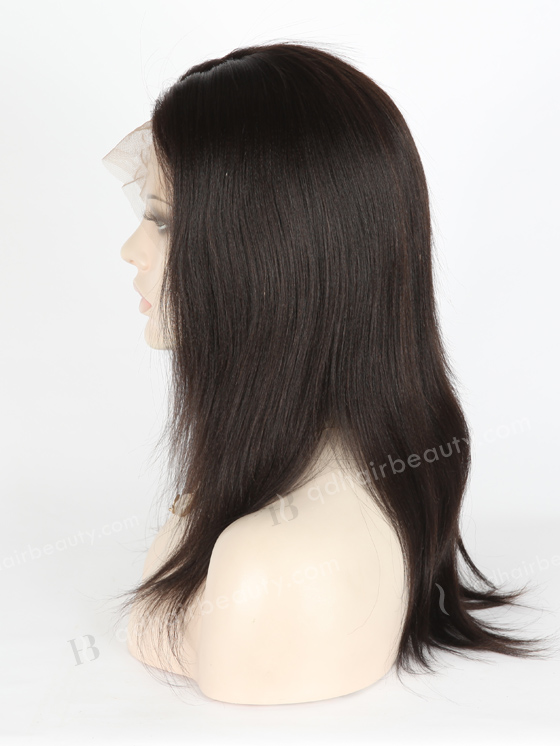 In Stock Indian Remy Hair 14" Yaki Straight Natural Color 360 Lace Wig 360LW-01004