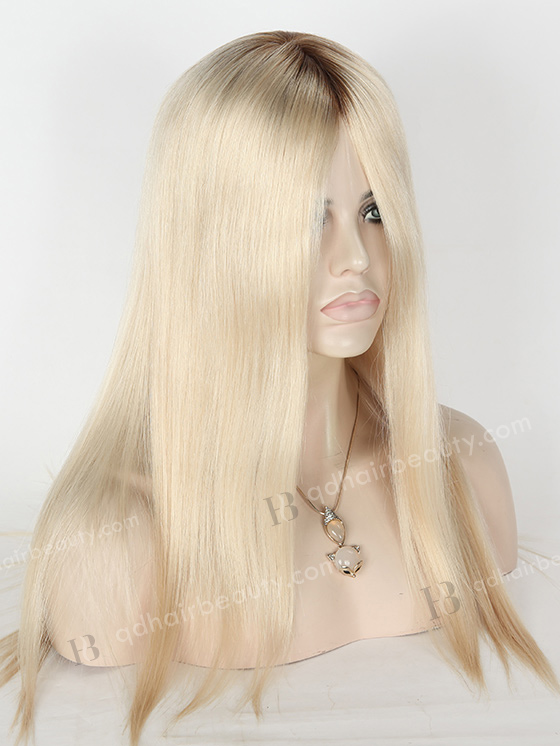 In Stock European Virgin Hair 18" Straight T9/white Color Silk Top Glueless Wig GL-08058