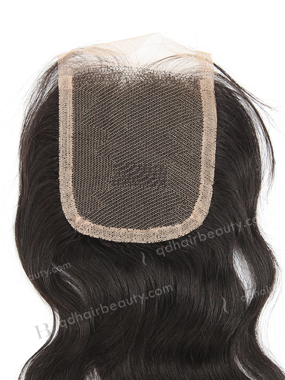 In Stock Indian Remy Hair 16" Natural Wave #1B Color Top Closure STC-102