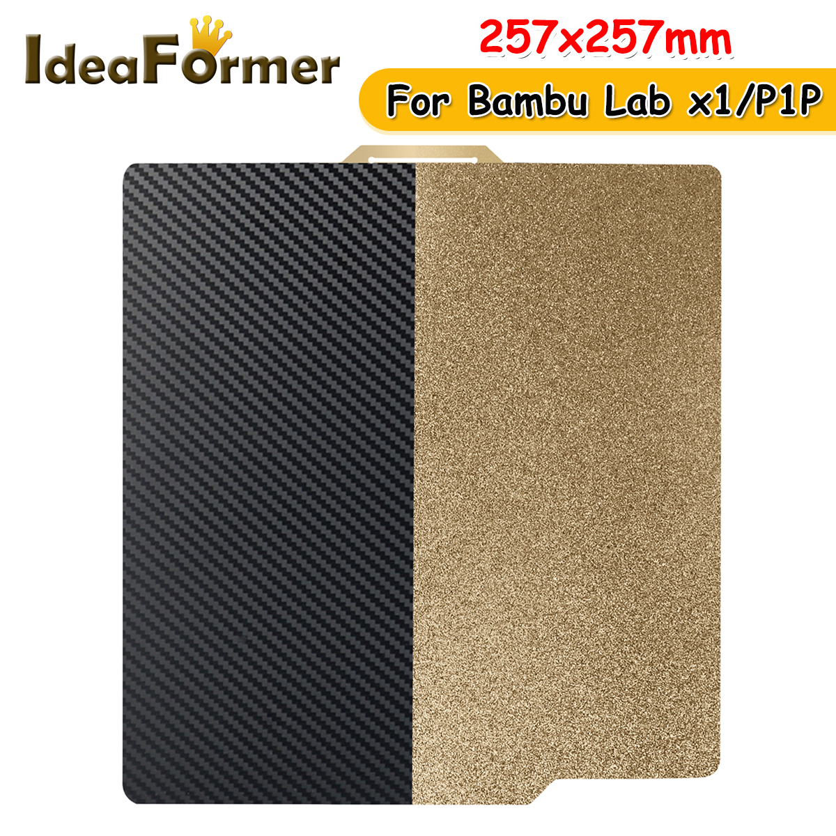 IdeaFormer Upgrade Double Sided PED/PEY/PET+PEI Build Plate Spring Steel Sheet 3D Printer Heat Bed for Bambu Lab X1