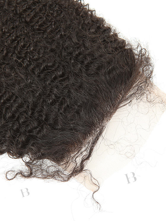In Stock Brazilian Virgin Hair 14" Afro Curl 4mm Natural Color Top Closure STC-311