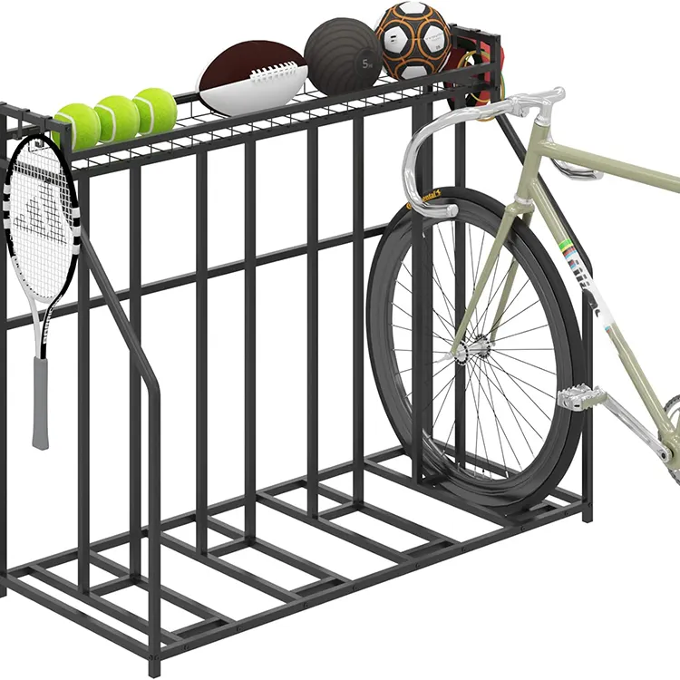 JH-Mech Bike Stand Rack OEM Custom Garage Quick Assembly Free Standing Multi-Purpose Bike Storage Black Carbon Steel 