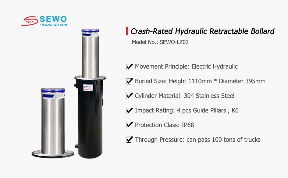 SEWO Crash-Rated Fully Automatic Hydraulic Retractable Bollard