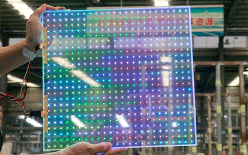 Multimedia transparent photoelectric glass