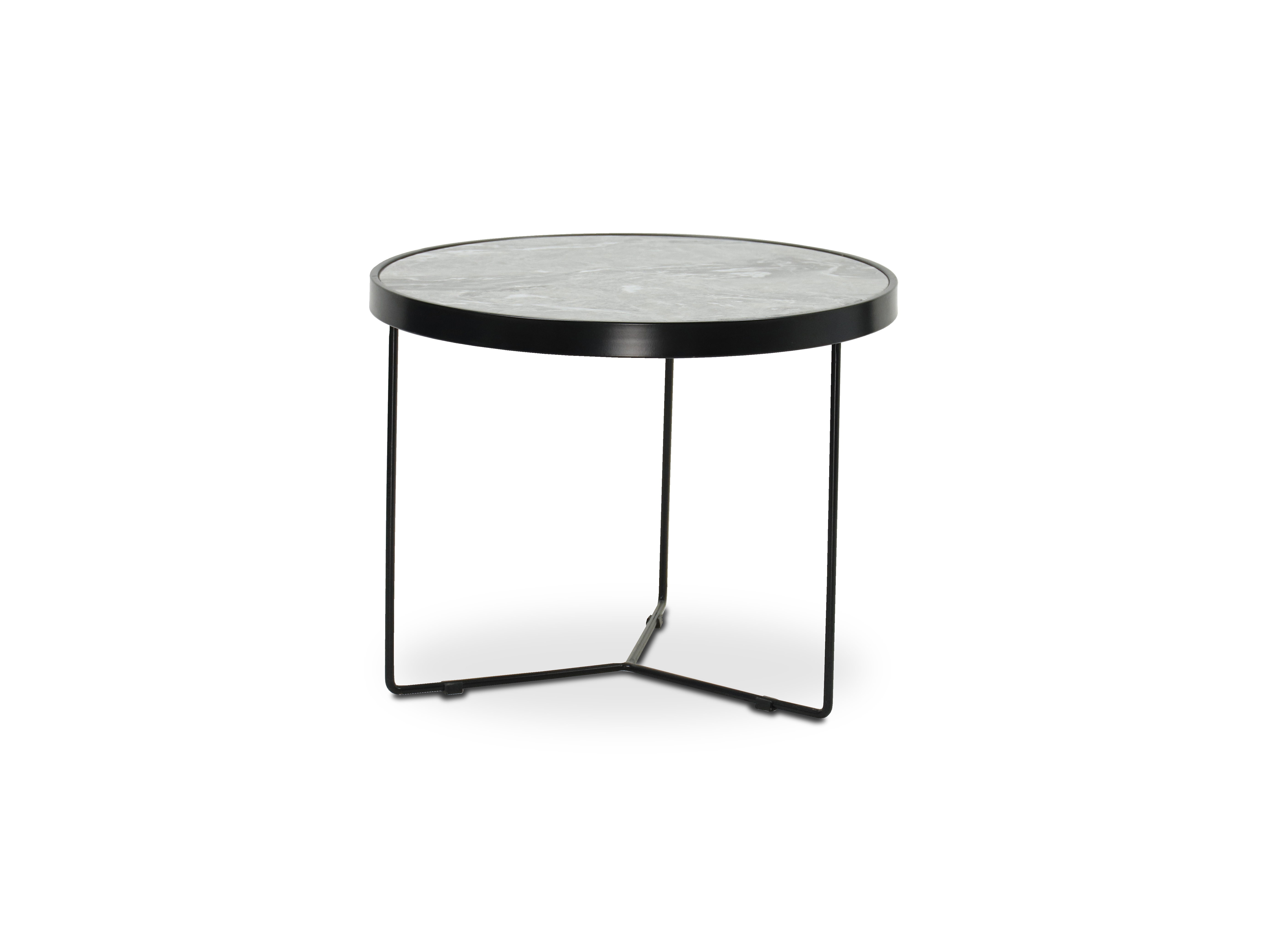 Marble Texture Coffee Table with Metal Frame